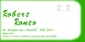 robert ronto business card