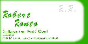 robert ronto business card
